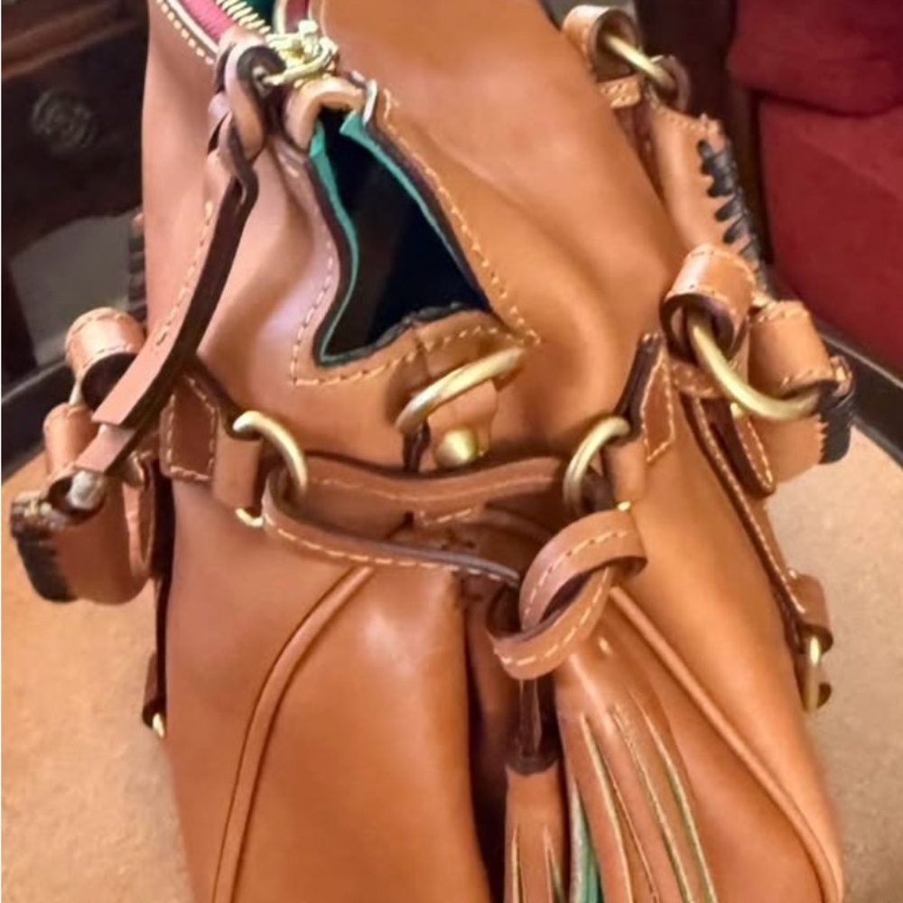 Dooney & Bourke Florentine Satchel Mini Bag with signature Interior. - Picture 3 of 13